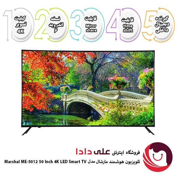 اینفوگرافی تلویزیون هوشمند مارشال Marshal ME-5012-50-Inch-4K-LED Smart TV
